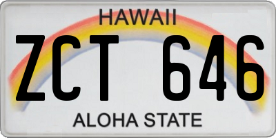 HI license plate ZCT646