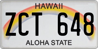 HI license plate ZCT648