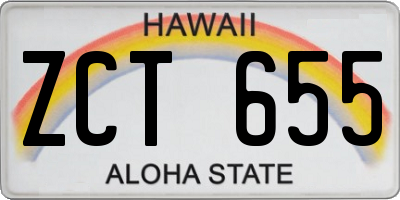 HI license plate ZCT655