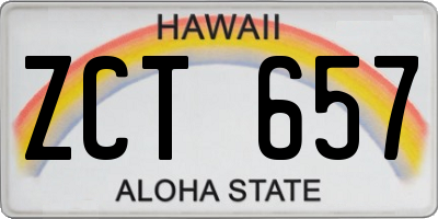 HI license plate ZCT657