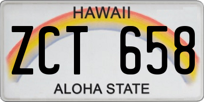 HI license plate ZCT658
