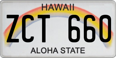 HI license plate ZCT660