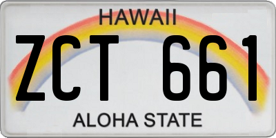 HI license plate ZCT661