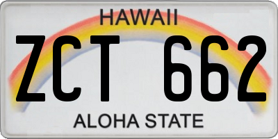 HI license plate ZCT662