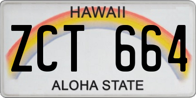 HI license plate ZCT664