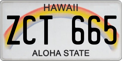 HI license plate ZCT665