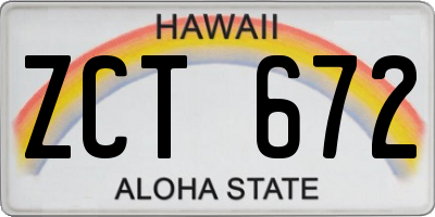 HI license plate ZCT672