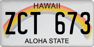 HI license plate ZCT673