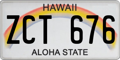 HI license plate ZCT676