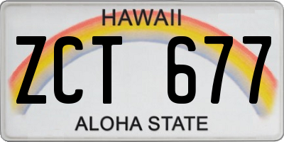 HI license plate ZCT677