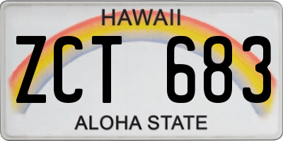HI license plate ZCT683