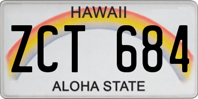 HI license plate ZCT684