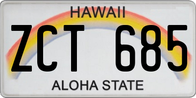 HI license plate ZCT685