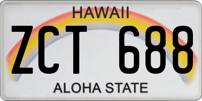 HI license plate ZCT688