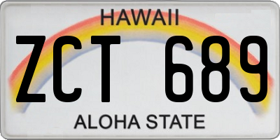 HI license plate ZCT689
