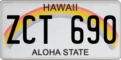 HI license plate ZCT690