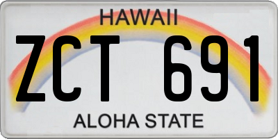 HI license plate ZCT691