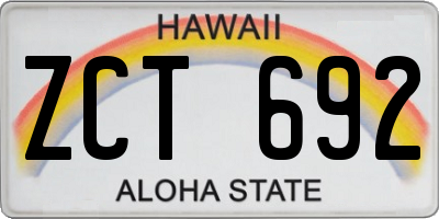 HI license plate ZCT692