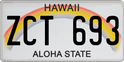HI license plate ZCT693