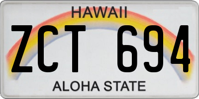 HI license plate ZCT694