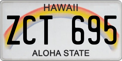 HI license plate ZCT695