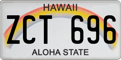 HI license plate ZCT696