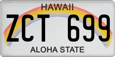 HI license plate ZCT699