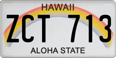 HI license plate ZCT713
