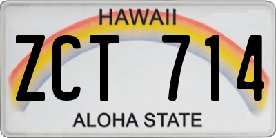 HI license plate ZCT714