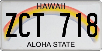 HI license plate ZCT718