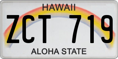 HI license plate ZCT719