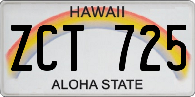 HI license plate ZCT725