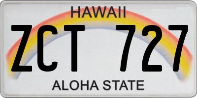 HI license plate ZCT727