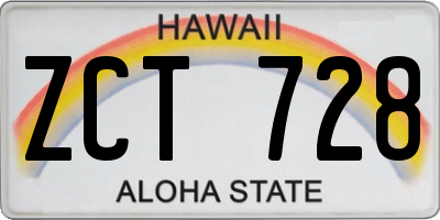 HI license plate ZCT728