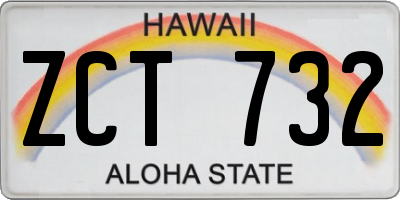 HI license plate ZCT732