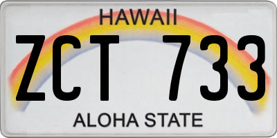 HI license plate ZCT733