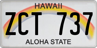 HI license plate ZCT737