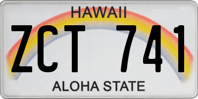 HI license plate ZCT741