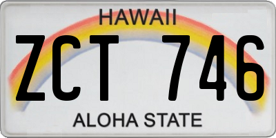 HI license plate ZCT746