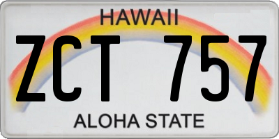 HI license plate ZCT757