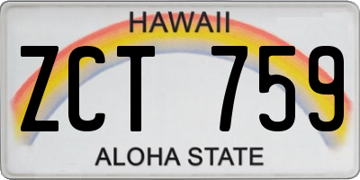 HI license plate ZCT759