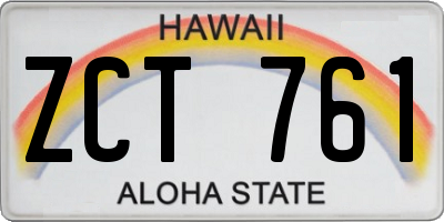 HI license plate ZCT761