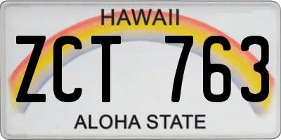 HI license plate ZCT763