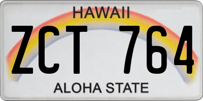 HI license plate ZCT764
