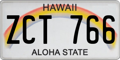HI license plate ZCT766