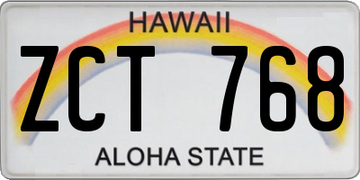 HI license plate ZCT768