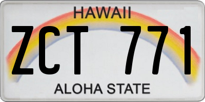 HI license plate ZCT771