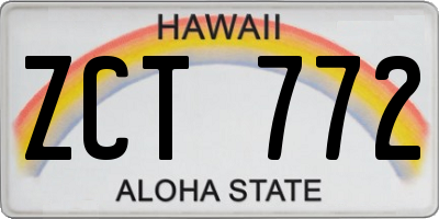 HI license plate ZCT772