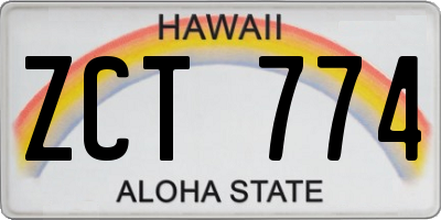 HI license plate ZCT774
