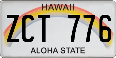 HI license plate ZCT776